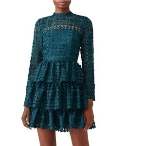 Slate & Willow Lace Long Sleeve Minidress 0